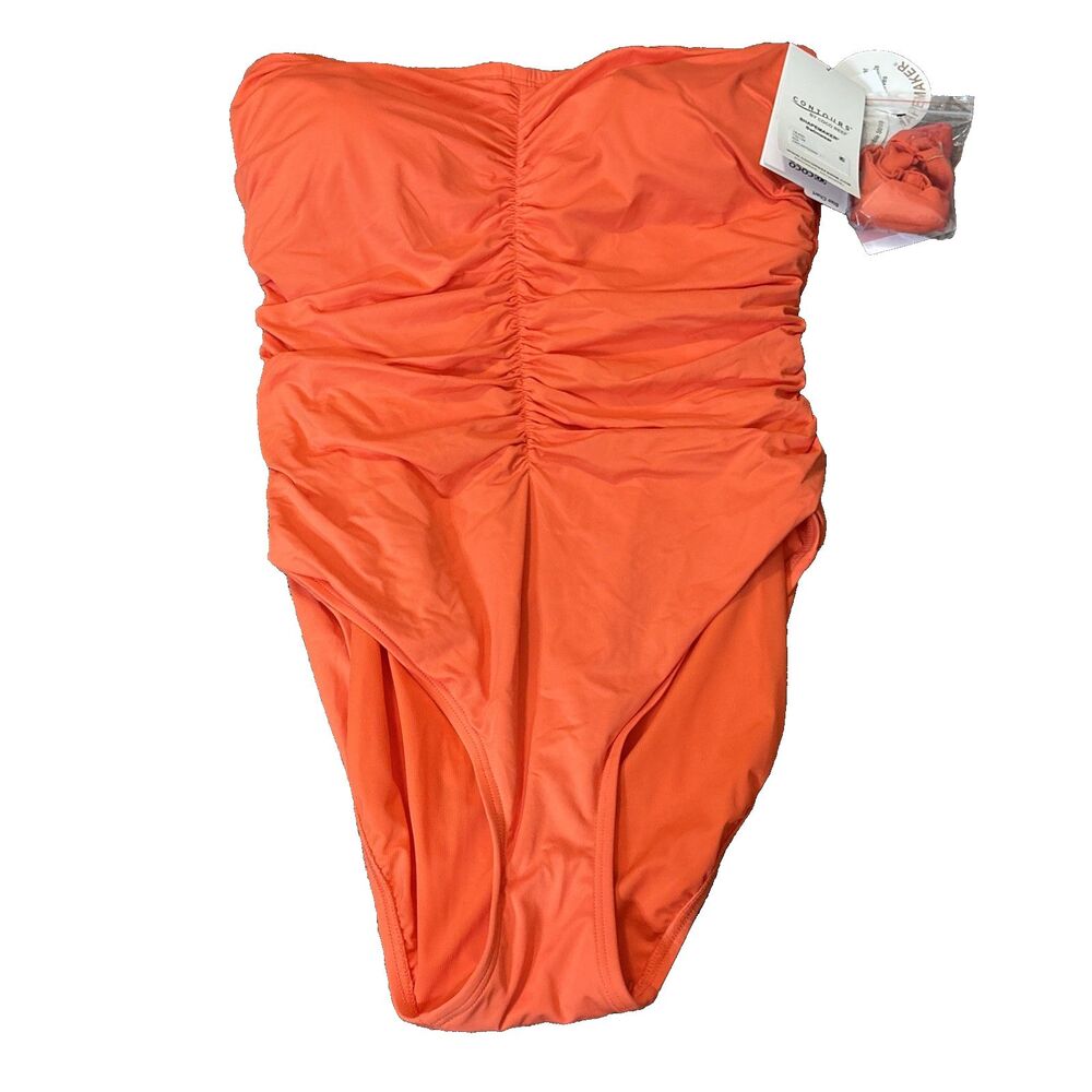 NEW Contrours Coco Reef Orange Tankini Top Koi 40D Bra Sized  NWT Textured